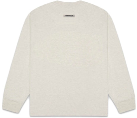 Fear of God ESSENTIALS 3D Silicon Applique Boxy Long Sleeve T-Shirt Oatmeal Heather Order Fear of God ESSENTIALS 3D Silicon Applique Boxy Long Sleeve T-Shirt Oatmeal Heather