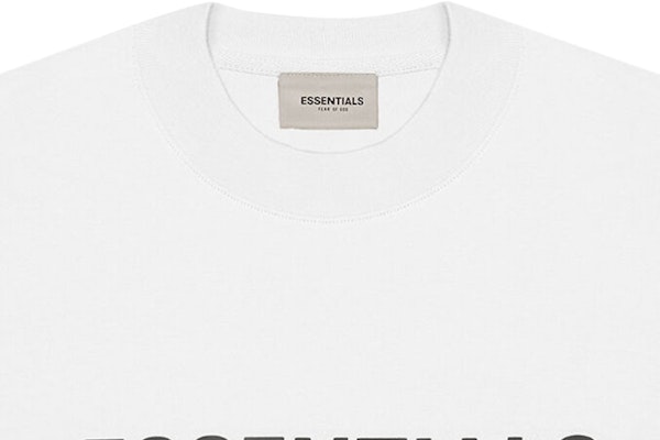 Fear of God ESSENTIALS 3D Silicon Applique Boxy Long Sleeve T-Shirt White Lookbook Fear of God ESSENTIALS 3D Silicon Applique Boxy Long Sleeve T-Shirt White
