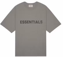 Fear of God ESSENTIALS 3D Silicon Applique Boxy T-Shirt Gray Flannel/Charcoal Fear of God ESSENTIALS 3D Silicon Applique Boxy T-Shirt Gray Flannel/Charcoal