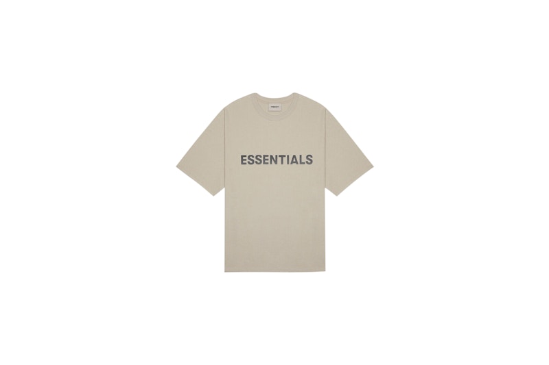 Fear of God ESSENTIALS 3D Silicon Applique Boxy T-Shirt String/Tan