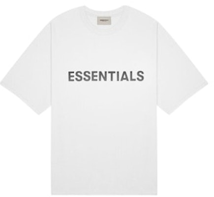 Fear of God ESSENTIALS 3D Silicon Applique Boxy T-Shirt White Buy Fear of God ESSENTIALS 3D Silicon Applique Boxy T-Shirt White
