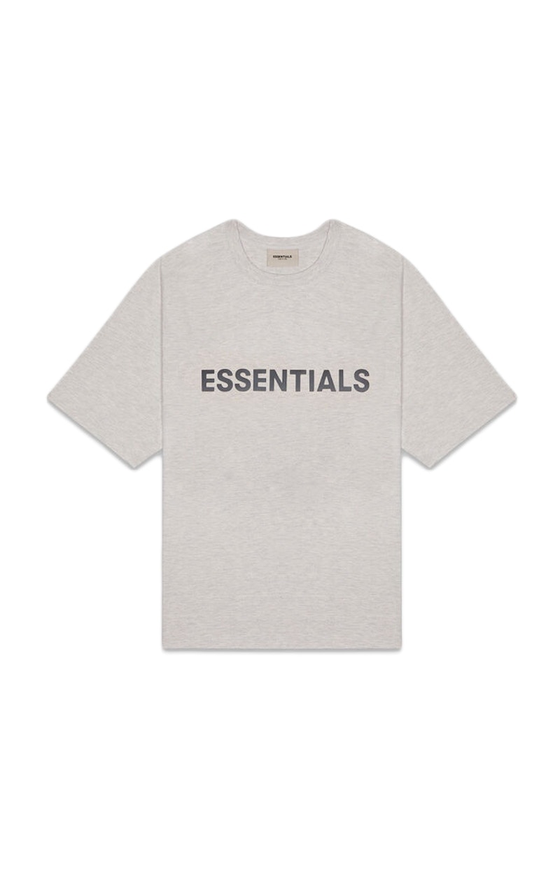 Fear of God ESSENTIALS 3D Silicon Applique Boxy T-Shirt Heather Oatmeal