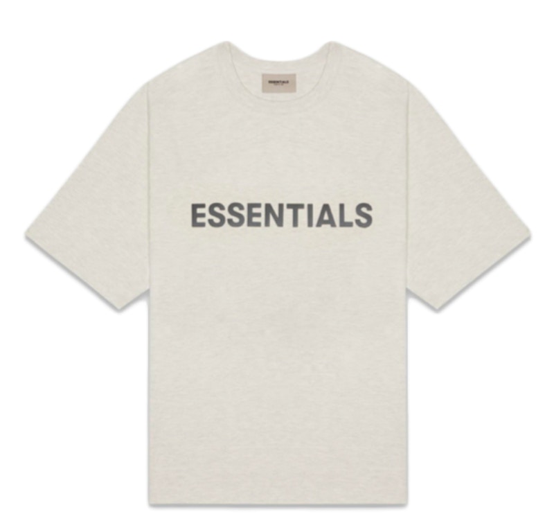 Fear of God ESSENTIALS 3D Silicon Applique Boxy T-Shirt Oatmeal Heather