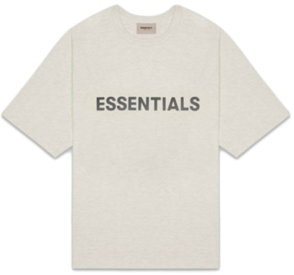 Fear of God ESSENTIALS 3D Silicon Applique Boxy T-Shirt Oatmeal Heather Buy Fear of God ESSENTIALS 3D Silicon Applique Boxy T-Shirt Oatmeal Heather