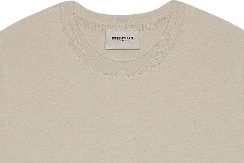 Lookbook Fear of God ESSENTIALS 3D硅胶标识宽松T恤 米色/浅褐色
