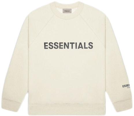 Fear of God ESSENTIALS 3D Silicon Applique Crewneck Buttercream Buy Fear of God ESSENTIALS 3D Silicon Applique Crewneck Buttercream
