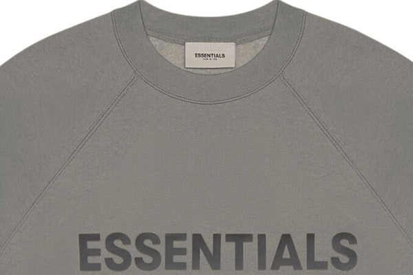 Fear of God ESSENTIALS 3D Silicon Applique Crewneck Gray Flannel/Charcoal Lookbook Fear of God ESSENTIALS 3D Silicon Applique Crewneck Gray Flannel/Charcoal