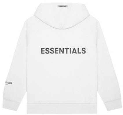 Fear of God ESSENTIALS 3D Silicon Applique Full Zip Up Hoodie White Order Fear of God ESSENTIALS 3D Silicon Applique Full Zip Up Hoodie White