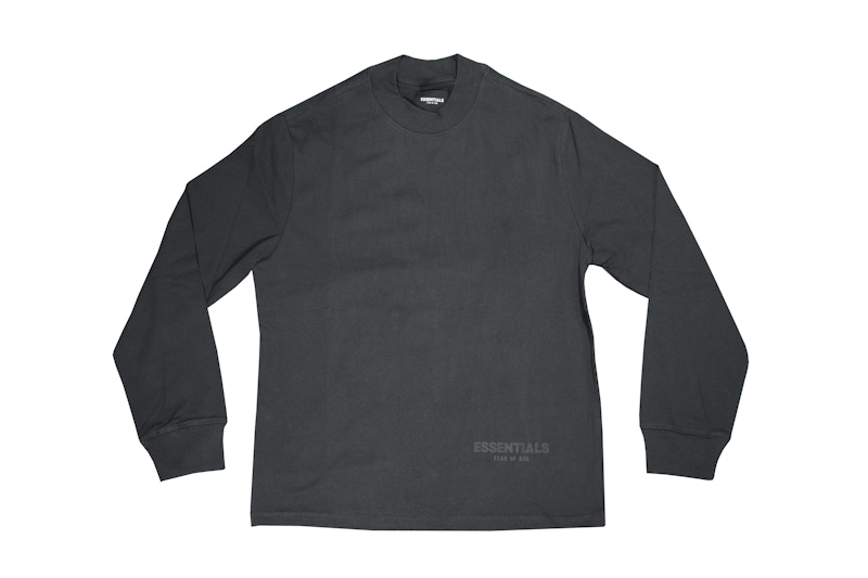Fear of God ESSENTIALS 3M Logo Long Sleeve Boxy T-Shirt Black/White