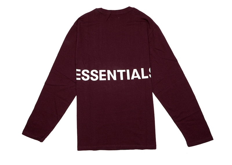 Fear of God ESSENTIALS Boxy Graphic Long Sleeve T-Shirt Burgundy