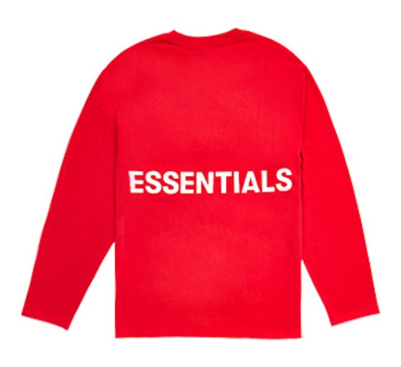 Fear of God ESSENTIALS Boxy Graphic Long Sleeve T-Shirt Red