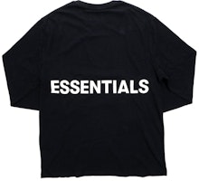 Fear of God ESSENTIALS Boxy Graphic Long Sleeve T-Shirt Black Fear of God ESSENTIALS Boxy Graphic Long Sleeve T-Shirt Black