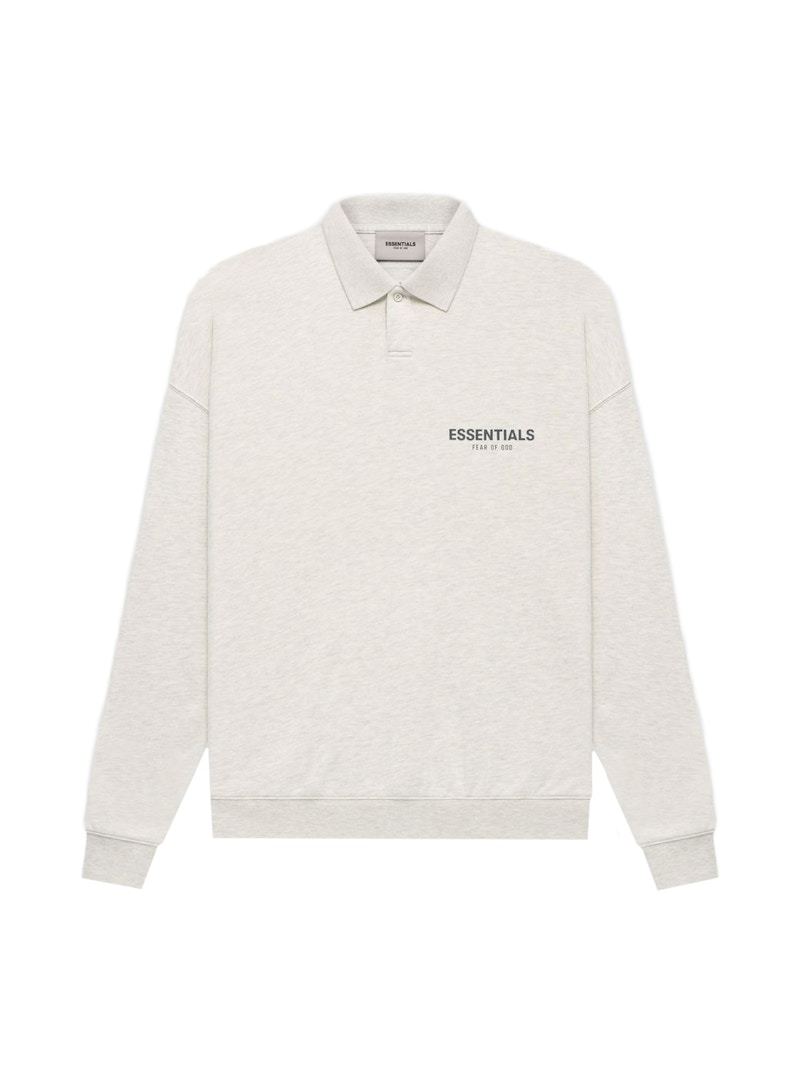 Fear of God ESSENTIALS Core Collection L/S Polo Light Heather Oatmeal