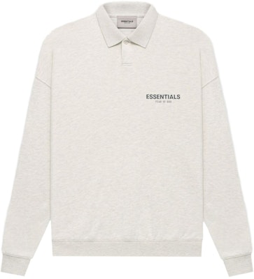 Fear of God ESSENTIALS Core Collection L/S Polo Light Heather Oatmeal Buy Fear of God ESSENTIALS Core Collection L/S Polo Light Heather Oatmeal