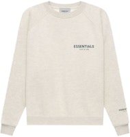 Fear of God ESSENTIALS Core Collection Pullover Crewneck Light Heather Oatmeal Fear of God ESSENTIALS Core Collection Pullover Crewneck Light Heather Oatmeal