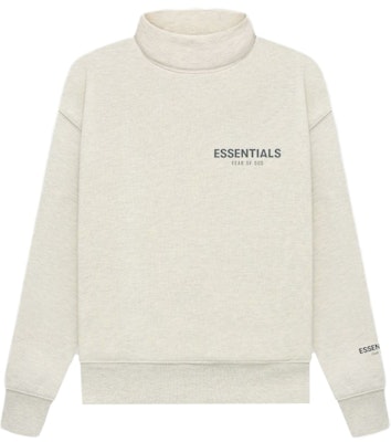 Fear of God ESSENTIALS Core Collection Pullover Mockneck Light Heather Oatmeal (Kids) Buy Fear of God ESSENTIALS Core Collection Pullover Mockneck Light Heather Oatmeal (Kids)