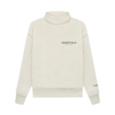 FOG ESSENTIALS Core Collection Pullover Mockneck Light Heather Oatmeal (Kids)