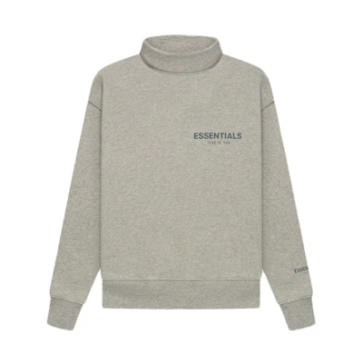 FOG ESSENTIALS Core Collection Pullover Mockneck Dark Heather Oatmeal (Kids)