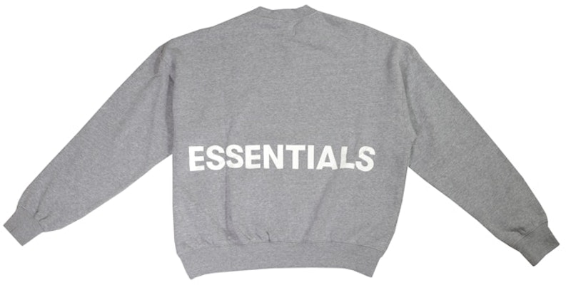 Fear of God ESSENTIALS Crew Neck Sweatshirt Grey/White Order Fear of God ESSENTIALS Crew Neck Sweatshirt Grey/White