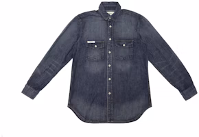 Fear of God ESSENTIALS Denim Long Sleeve Button Up Shirt Indigo Fear of God ESSENTIALS Denim Long Sleeve Button Up Shirt Indigo