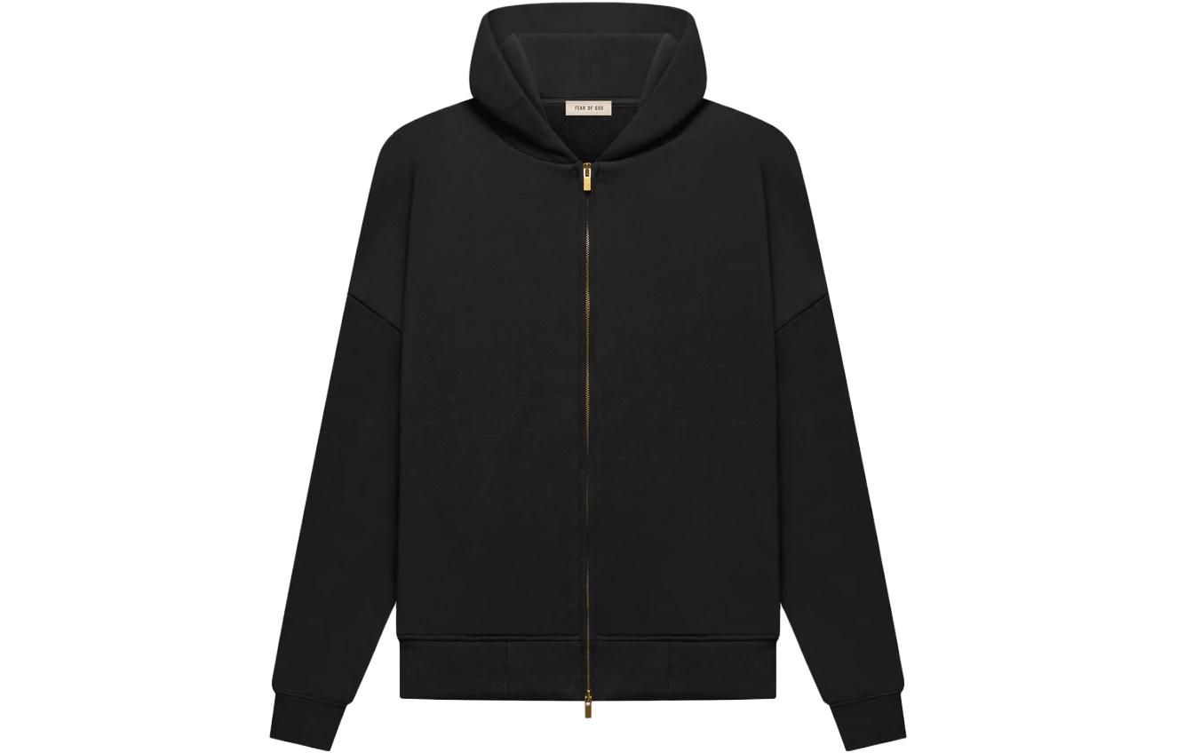 FOG Essentials Fleece Zip Hoodie Black Unisex FOG-SS23-887