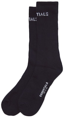 Fear of God ESSENTIALS Front Logo Crew Socks Black Order Fear of God ESSENTIALS Front Logo Crew Socks Black