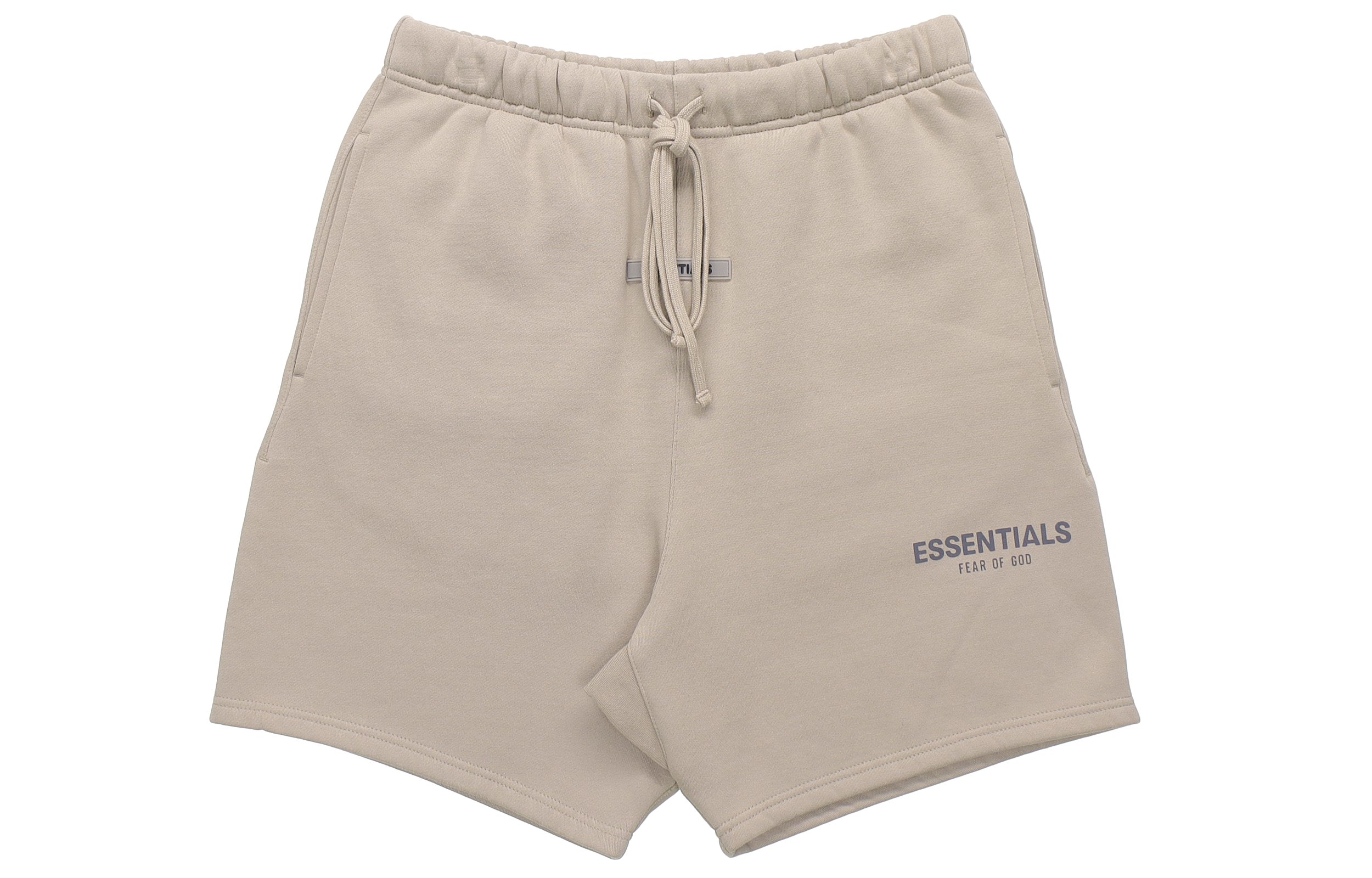 Fear of God Essentials FW20 Sweat Shorts Tan Drawstring Logo Unisex Casual Shorts. FOG-FW20-308