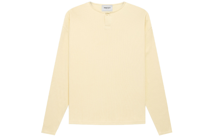 Fear of God Essentials FW21 Thermal Henley LS Buttercream Unisex Heavy Tee Cream FOG-FW21-038