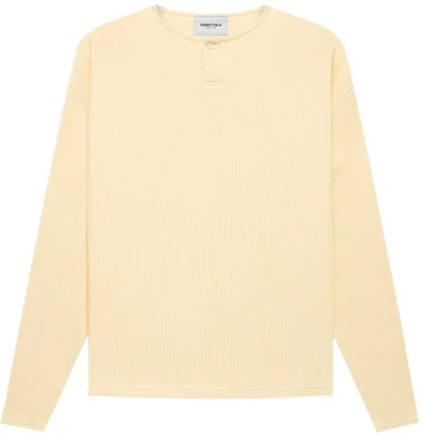 Fear of God Essentials FW21 Thermal Henley LS Buttercream Unisex Heavy Tee Cream FOG-FW21-038 Buy Fear of God Essentials FW21 Thermal Henley LS Buttercream Unisex Heavy Tee Cream FOG-FW21-038