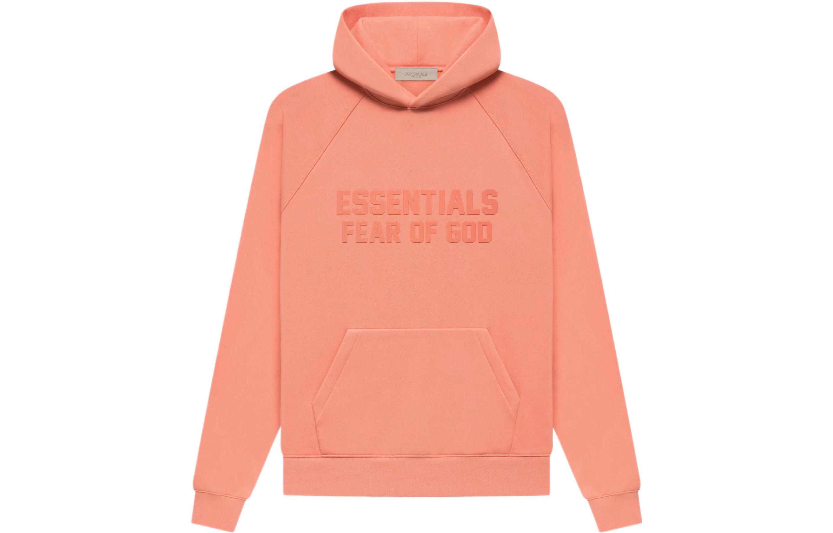 Fear of God Essentials FW22 Coral Hoodie Flocked Lettering Unisex Pullover Sweatshirt FOG-FW22-029