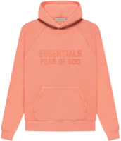 Fear of God Essentials FW22 Coral Hoodie Flocked Lettering Unisex Pullover Sweatshirt FOG-FW22-029 Fear of God Essentials FW22 Coral Hoodie Flocked Lettering Unisex Pullover Sweatshirt FOG-FW22-029