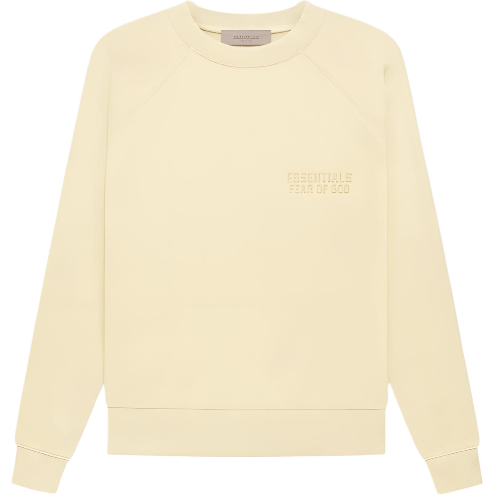 FOG Essentials FW22 Crewneck Canary Yellow Heavyweight Pullover Unisex Sweater FOG-FW22-727