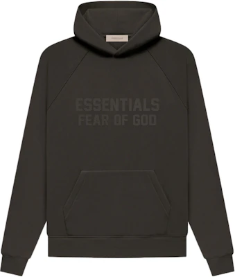 Fear of God Essentials FW22 Hoodie Hitam Kayu Logo Bertekstur Unisex Berat FOG-FW22-558 Buy Fear of God Essentials FW22 Hoodie Hitam Kayu Logo Bertekstur Unisex Berat FOG-FW22-558