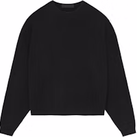 Fear of God Essentials FW24 Waffle Crewneck Sweater Obsidian Black Menswear 192BT246130F Fear of God Essentials FW24 Waffle Crewneck Sweater Obsidian Black Menswear 192BT246130F