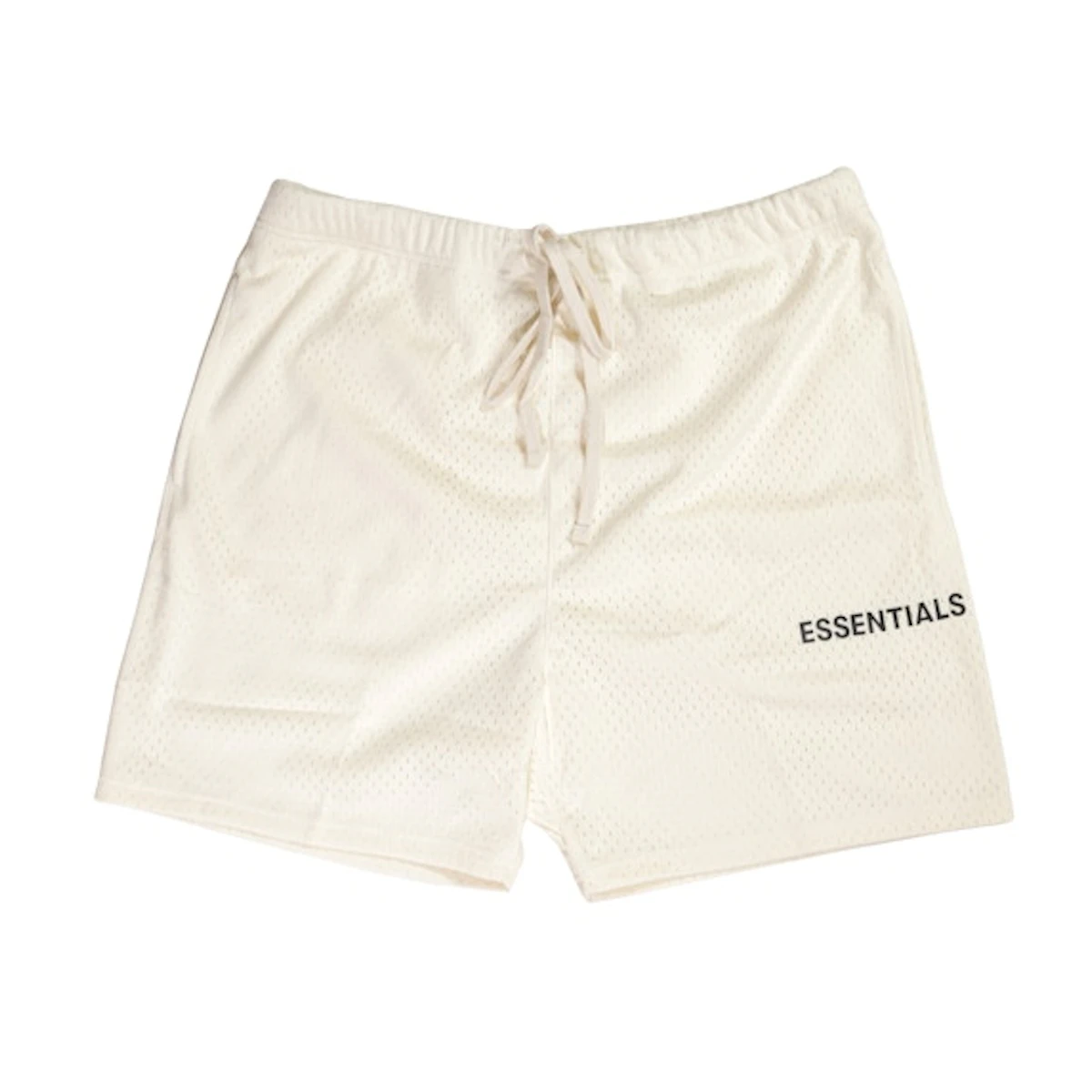 Buy Fear of God ESSENTIALS Graphic Mesh Drawstring Shorts Cream Novelship