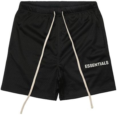 Fear of God ESSENTIALS 经典图案网眼抽绳短裤 黑色 Buy Fear of God ESSENTIALS 经典图案网眼抽绳短裤 黑色