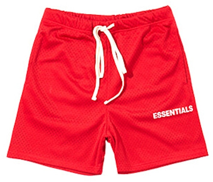 fear-of-god-essentials-graphic-mesh-drawstring-shorts-red