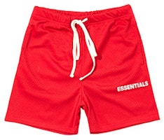 Fear of God ESSENTIALS Graphic Mesh Drawstring Shorts Red Fear of God ESSENTIALS Graphic Mesh Drawstring Shorts Red