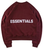 Fear of God ESSENTIALS Graphic Pullover Crew Neck Sweatshirt Burgundy Fear of God ESSENTIALS Graphic Pullover Crew Neck Sweatshirt Burgundy