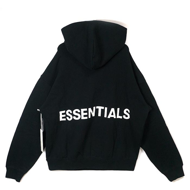 Order Fear of God ESSENTIALS 图案套头连帽衫 黑色