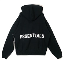 Fear of God ESSENTIALS Hoodie Grafis Pullover Hitam Order Fear of God ESSENTIALS Hoodie Grafis Pullover Hitam