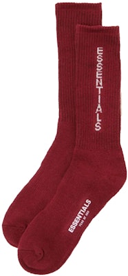 Fear of God ESSENTIALS Graphic Socks Burgundy Buy Fear of God ESSENTIALS Graphic Socks Burgundy