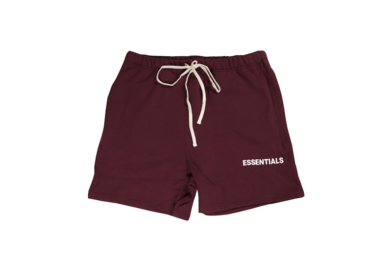 Fear of God ESSENTIALS Graphic Sweat Shorts Burgundy