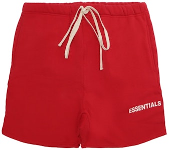 恐懼之神 ESSENTIALS 圖案運動短褲 紅色 Buy 恐懼之神 ESSENTIALS 圖案運動短褲 紅色