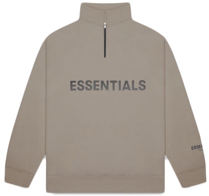 Fear of God ESSENTIALS Half Zip Pullover Sweater Taupe Buy Fear of God ESSENTIALS Half Zip Pullover Sweater Taupe