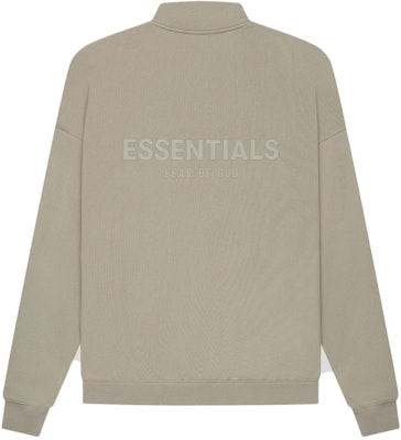 Fear of God ESSENTIALS Half Zip Sweater Moss/Goat Order Fear of God ESSENTIALS Half Zip Sweater Moss/Goat