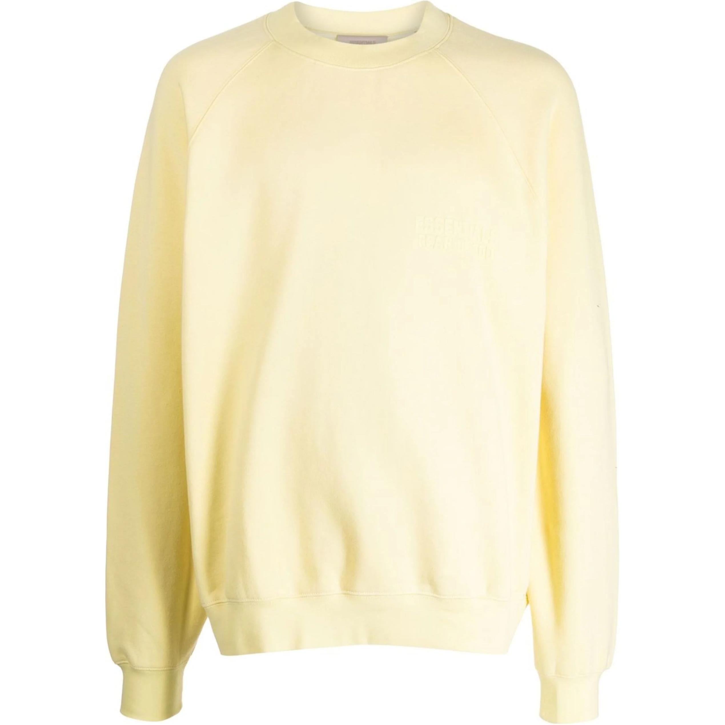 FOG Essentials Heavyweight Crewneck Sweatshirt Light Yellow Mens 192SU222046F