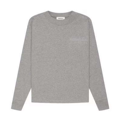 Fear of God ESSENTIALS Kids Long Sleeve T-Shirt Heather Oatmeal/Dark Heather Oatmeal