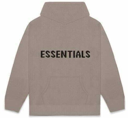 Fear of God ESSENTIALS Knit Hoodie Taupe Buy Fear of God ESSENTIALS Knit Hoodie Taupe
