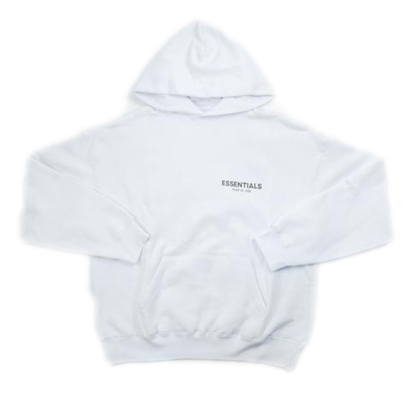 Buy 恐懼之神 ESSENTIALS 標誌連帽上衣（2019春夏季）白色